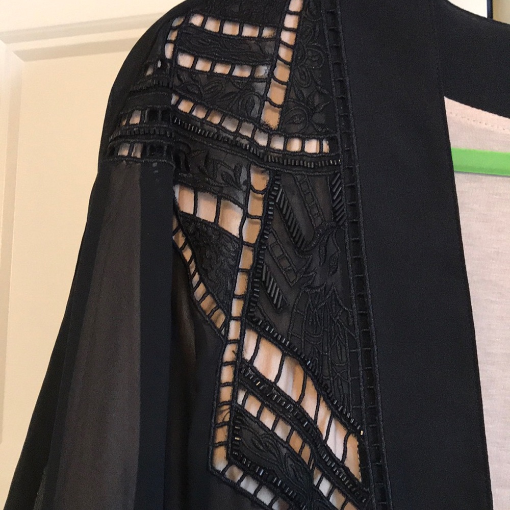 Anthropologie Black Beaded Kimono - Picture 2 of 4